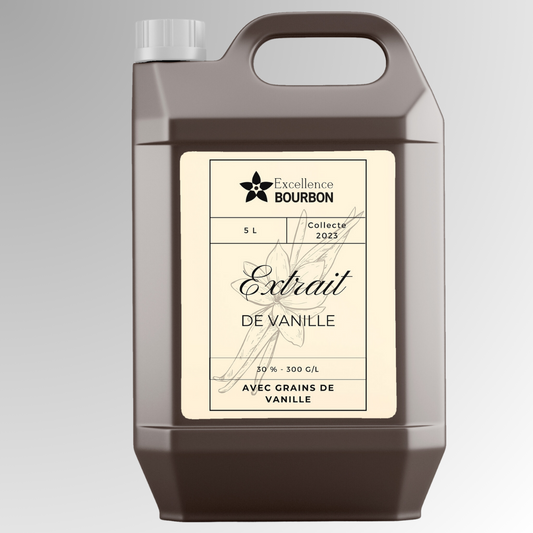 Extrait de vanille de Madagascar liquide avec ou sans grain pour Professionnel et Industriel TTC 100gr/L à 400gr/L