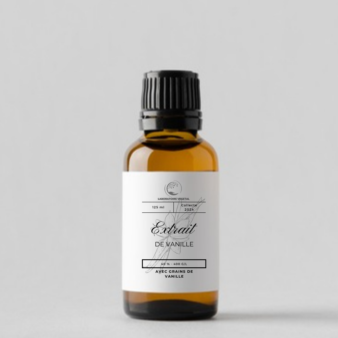 Extrait de vanille de Madagascar liquide avec ou sans grain pour Professionnel et Industriel TTC 100gr/L à 400gr/L
