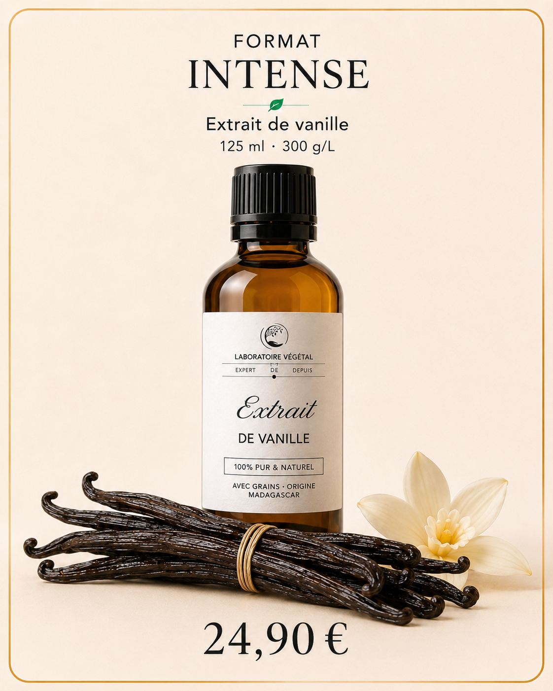 Format Intense 125 ml 300 g/L - extrait de vanille réaliste